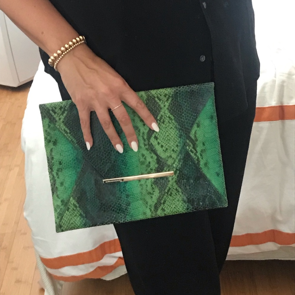 Green BCBG clutch
